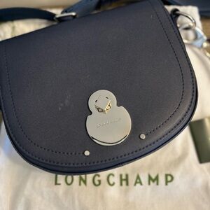 Longchamp Blue Crossbody Bag with Sleek Design